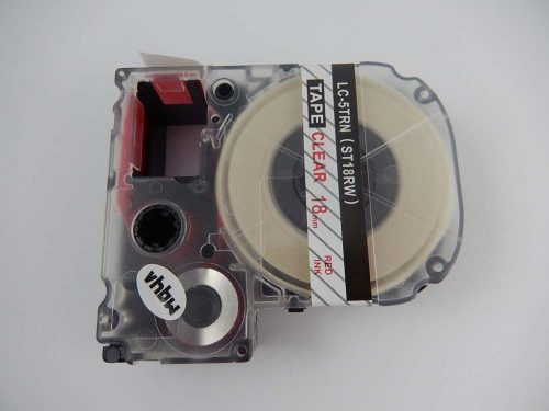 VHBW Epson LC-5TRN Label Tape, 18 mm, Red-Clear