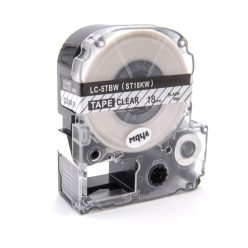   VHBW Epson LC-5TBW Etikettenband - 18 mm, Schwarz-Transparent
