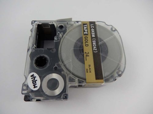 VHBW Epson LC-6KBM Label Tape - 24 mm, Black-Gold
