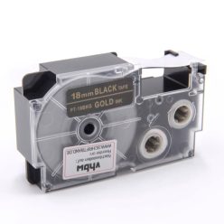   VHBW Casio XR-18BKG1 Etikettenband, 18 mm, Gold-Schwarz, PET+HARZ