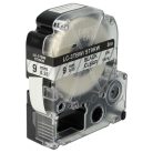 VHBW Epson LC-3TBW Etikettenband, 9 mm, Schwarz-Transparent