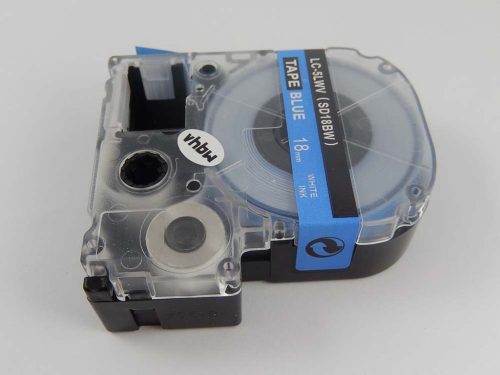 VHBW Epson LC-5LWV Label Tape - 18mm, White-Blue