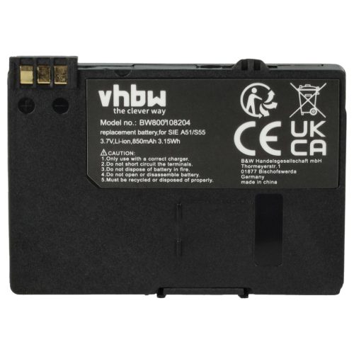 VHBW Mobiltelefon Akku EBA-510, L36880-N5601-A100, L36145-K1310-X401, BASIC56 - 850 mAh 3,7 V Li-Ion