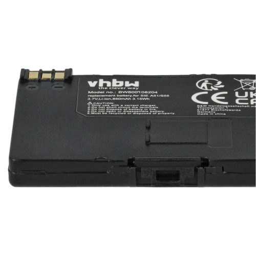 VHBW Mobiltelefon Akku EBA-510, L36880-N5601-A100, L36145-K1310-X401, BASIC56 - 850 mAh 3,7 V Li-Ion