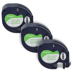 VHBW Label Tape Dymo 91200, S0721520 - 12 mm black-white