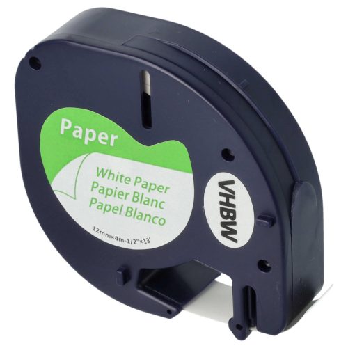 VHBW Label Tape Dymo 91200, S0721520 - 12 mm black-white