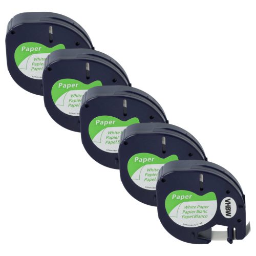 VHBW Label Tape Dymo 91200, S0721520 - 12 mm black/white