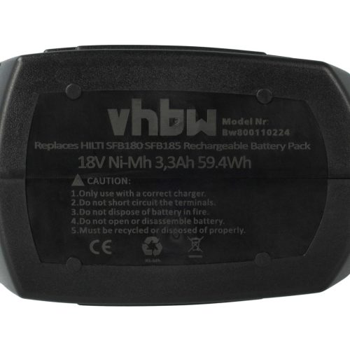 VHBW Electric Tool Battery Hilti SFB185, SFB180 - 3300 mAh 18 V NiMH