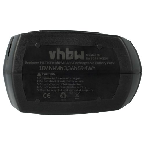 VHBW Electric Tool Battery SFB185, SFB180 - 3300 mAh 18 V NiMH