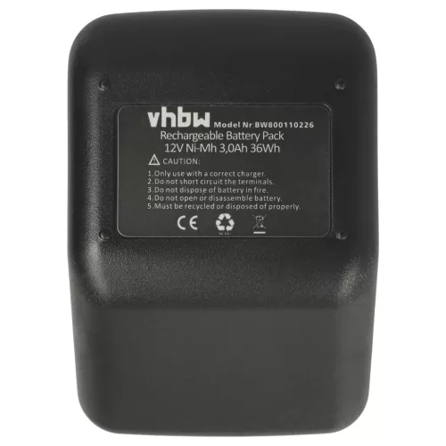 VHBW Battery 70291510061 Blind Rivet Gun - 3000 mAh 12 V NiMH