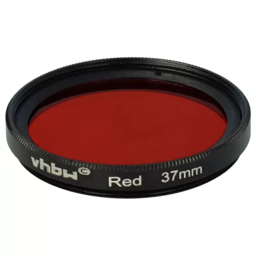 VHBW 37 mm Roter Farbfilter für Kameraobjektive
