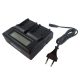 Panasonic VW-VBD1E kamerához stb.Akkumulátortöltő - 0,5 / 0,8 / 1,0 / 1,5 A, 8,4 / 12,6 / 16,8 V