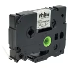 VHBW Label Tape Brother HSE-211, 5.8 mm, Black-White
