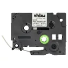 VHBW Label Tape Brother HSE-211, 5.8 mm, Black-White