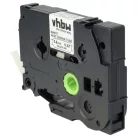 VHBW Label Tape Brother HSE-211, 5.8 mm, Black-White