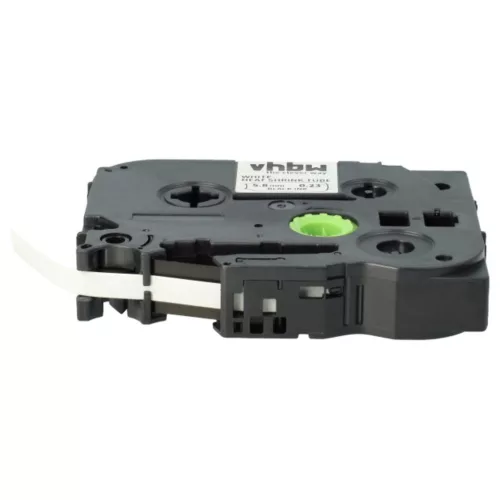 VHBW Label Tape Brother HSE-211, 5.8 mm, Black-White