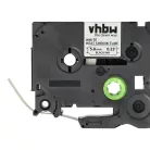 VHBW Label Tape Brother HSE-211, 5.8 mm, Black-White