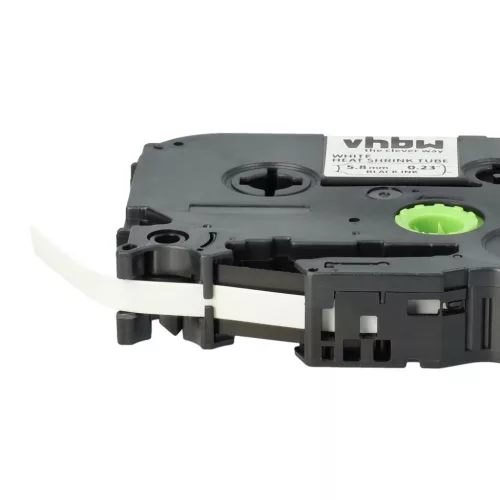 VHBW Label Tape Brother HSE-211, 5.8 mm, Black-White