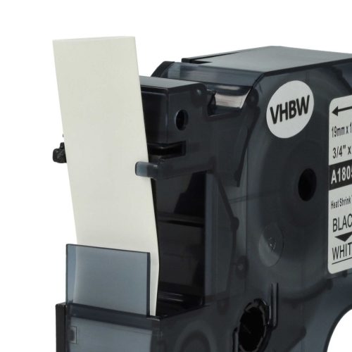 VHBW Dymo 18057 Label Tape, Black-White, Heat Shrink, 19 mm