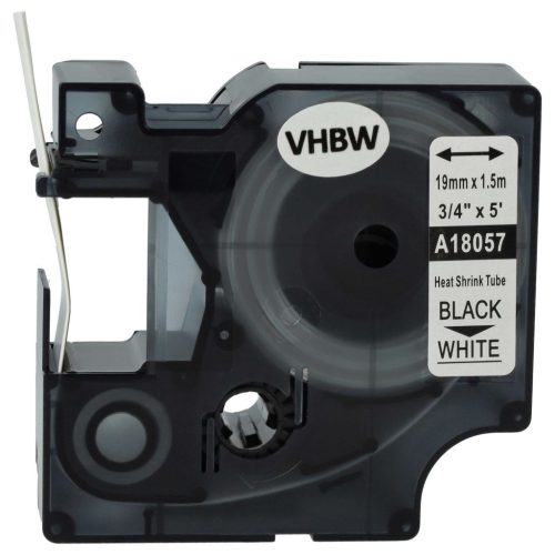 VHBW Dymo 18057 Label Tape, Black-White, Heat Shrink, 19 mm