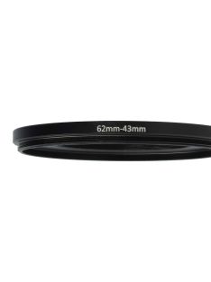 62 mm-től 43 mm-ig gyűrűs adapter, kameralencséhez, fém