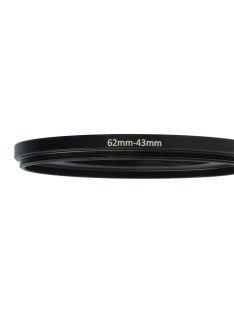 62 mm-től 43 mm-ig gyűrűs adapter, kameralencséhez, fém