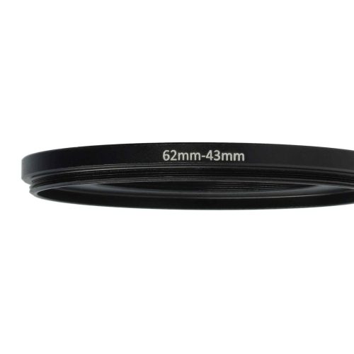 62 mm-től 43 mm-ig gyűrűs adapter, kameralencséhez, fém