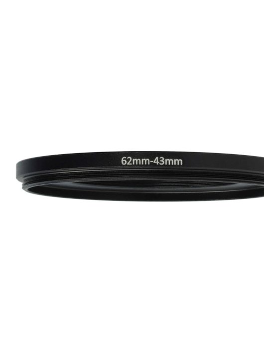 62 mm-től 43 mm-ig gyűrűs adapter, kameralencséhez, fém