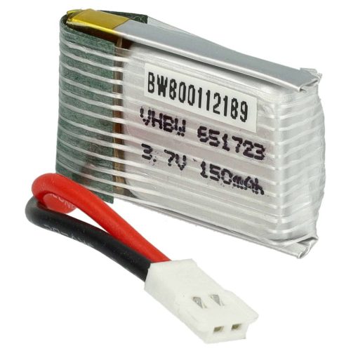 VHBW Model Maker Tool Battery for JJRC H20, H20H / Syma S8 – 150 mAh 3.7 V Li-Polymer, 2-pin Walkera