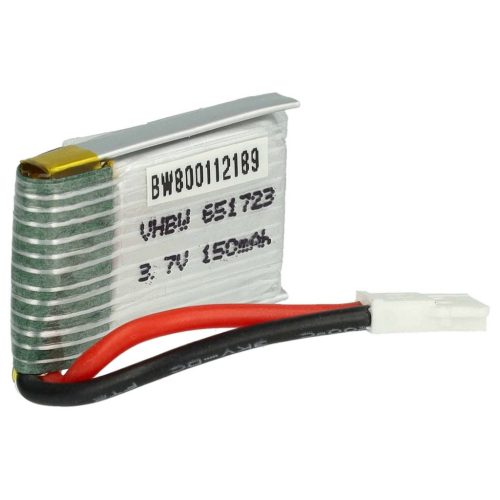 VHBW Model Maker Tool Battery for JJRC H20, H20H / Syma S8 – 150 mAh 3.7 V Li-Polymer, 2-pin Walkera