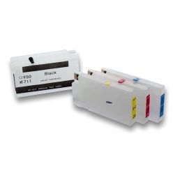   VHBW CISS Refill Ink for HP DesignJet T120, T520 Printer - B/C/M/Y + Chip