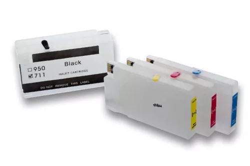 VHBW CISS Refill Ink for HP DesignJet T120, T520 Printer - B/C/M/Y + Chip