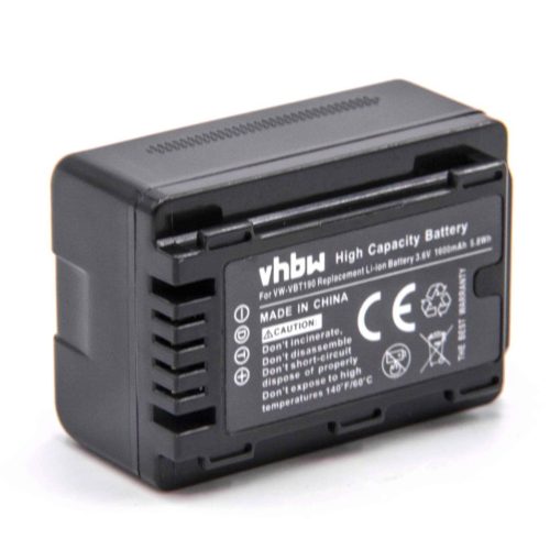 Videokamera akkumulátor Panasonic VW-VBT190-hez - 1600 mAh 3,6 V Li-Ion