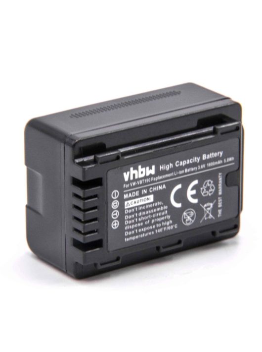 Videokamera akkumulátor Panasonic VW-VBT190-hez - 1600 mAh 3,6 V Li-Ion