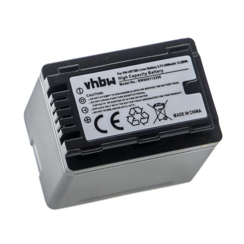 Videokamera akkumulátor Panasonic VW-VBK180, VW-VBT190, VW-VBK360 - 3400 mAh 3,6 V Li-Ion