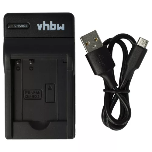 VHBW Battery Charger for Lumix DMC-FH2 Camera etc. - 0.5 A, 4.2 V