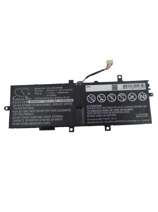 Notebook akkumulátor  Lenovo 00HW011, 00HW010, 00HW005, 00HW004 - 4800 mAh 7,4 V Li-polimer, fekete