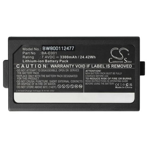 VHBW Nyomtató akkumulátor  Brother PJ7, BA-E001 - 3300 mAh 7,4 V Li-Ion