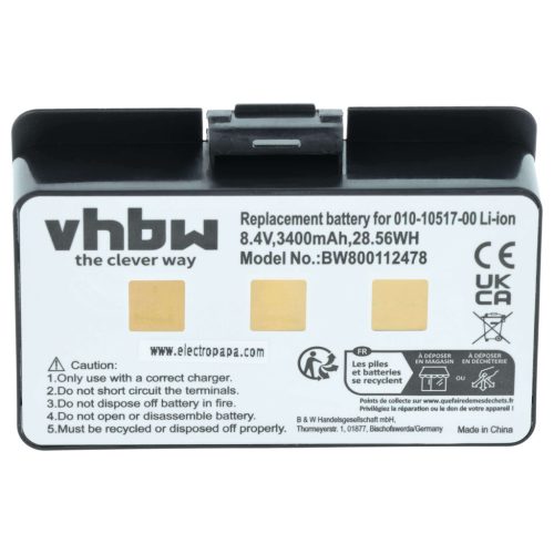 VHBW GPS Akku 010-10517-00, 010-10517-01, 011-00955-00, 01070800001 - 3400 mAh 8,4 V Li-Ion