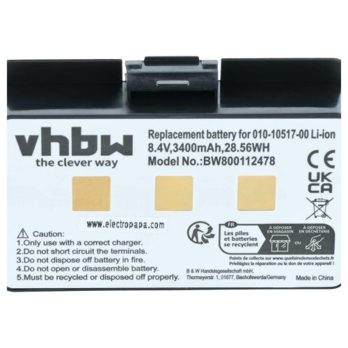 VHBW GPS Akku 010-10517-00, 010-10517-01, 011-00955-00, 01070800001 - 3400 mAh 8,4 V Li-Ion