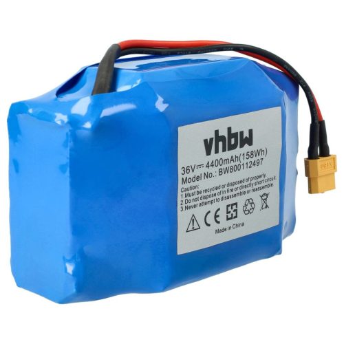 VHBW Bluewheel 10IXR19/65-2 E-Board Akkumulátor, 4400 mAh 36 V Li-Ion, HPK-11-hez