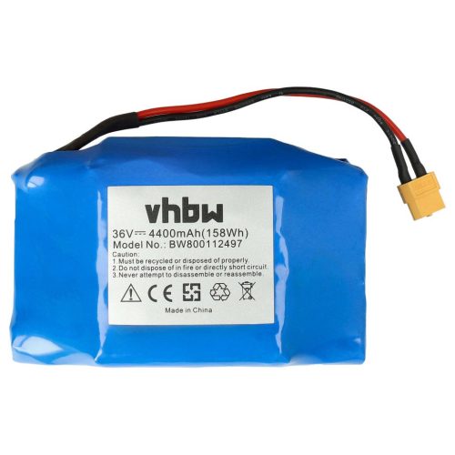 VHBW Bluewheel 10IXR19/65-2 E-Board Akkumulátor, 4400 mAh 36 V Li-Ion, HPK-11-hez