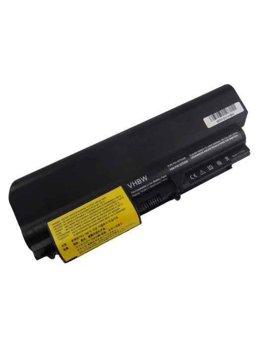 Notebook akkumulátor  IBM 42T5229, 42T5230, 41U3197, 41U3198 - 6600 mAh 10,8 V Li-Ion, fekete