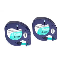 VHBW Label Tape Dymo 91204 Replacement - 12 mm Black-Green