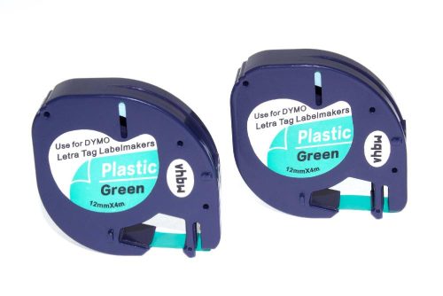 VHBW Label Tape Dymo 91204 Replacement - 12 mm Black-Green