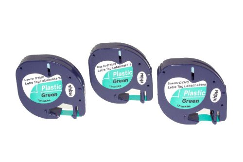 VHBW Label Tape Dymo 91204 - 12 mm Black-Green
