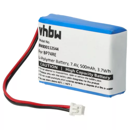 VHBW Hundetrainer Akku BP74RE - 500 mAh 7,4 V Li-Polymer