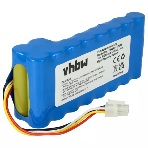 VHBW Husqvarna Lawn Mower Battery Pack 580 68 33-01, 3000 mAh, 18 V, Li-Ion
