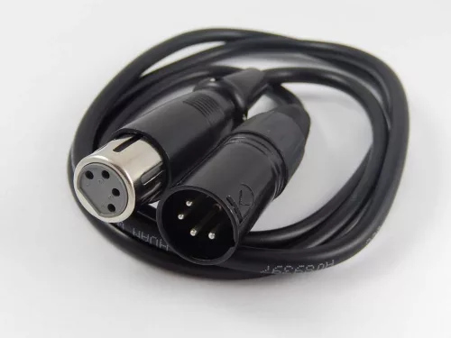 VHBW XLR Extension Cable – XLR Connector, 4-Pin, 120 cm, Black