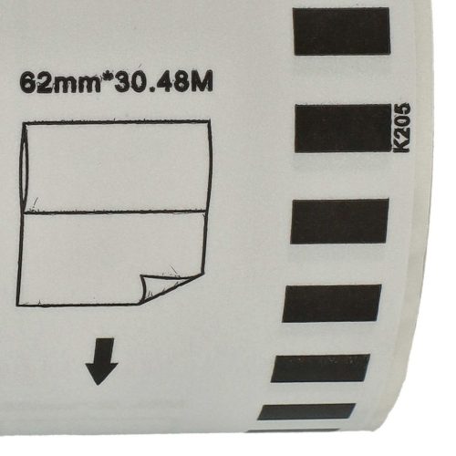 VHBW Brother DK-22205 Label - 62 mm x 30.48 m